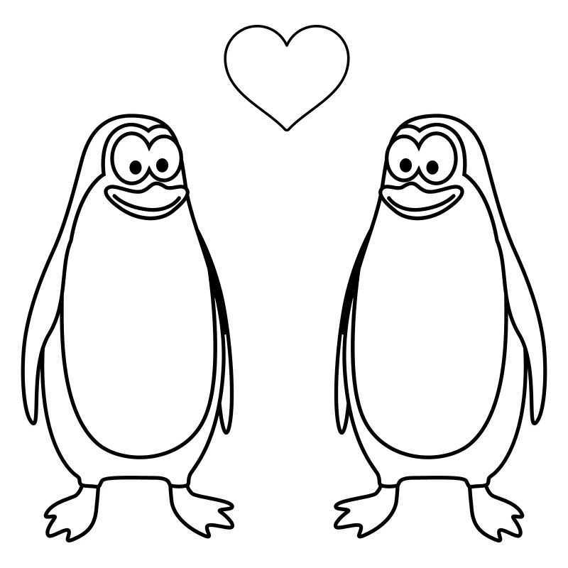 Penguin Comic Couple Amour