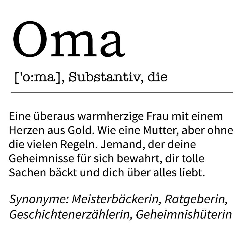 Oma Spruch Definition Großmutter Geschenkidee
