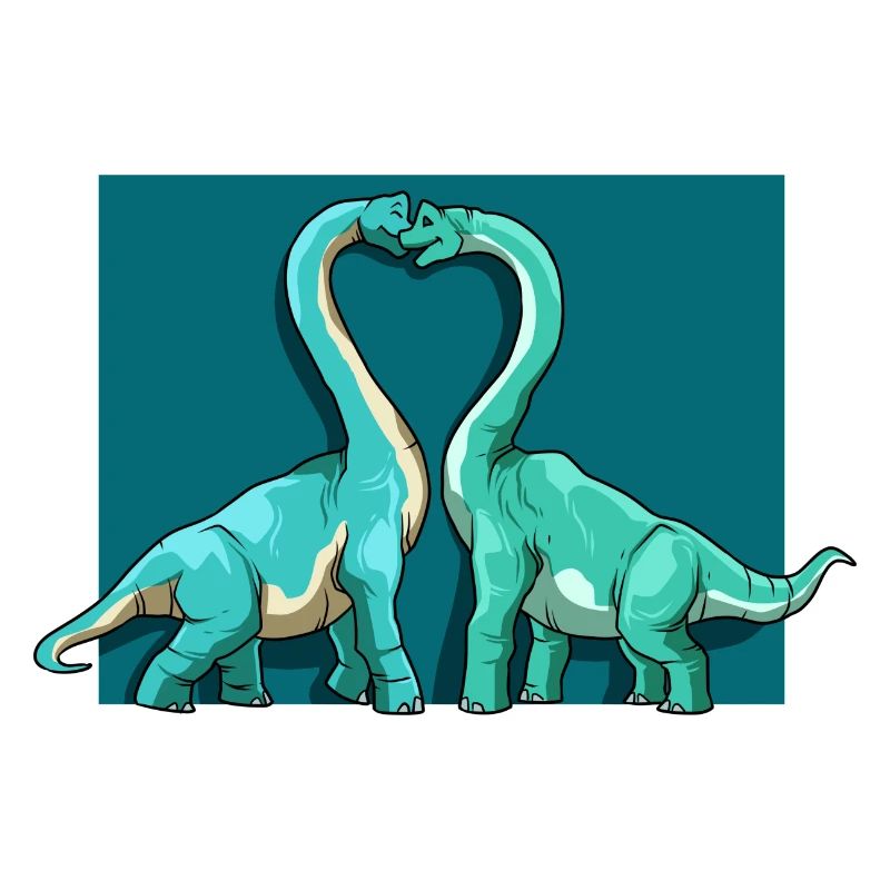 Brachiosaurus Dinosaurier Herz Paar Liebe