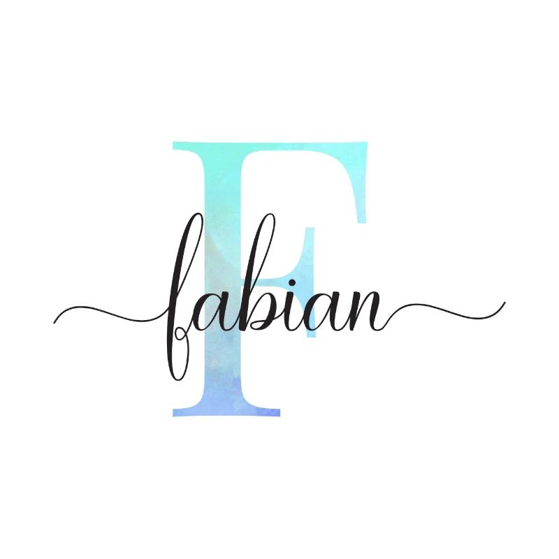 E| Monogramme | Nom | Fabien | Aquarelle