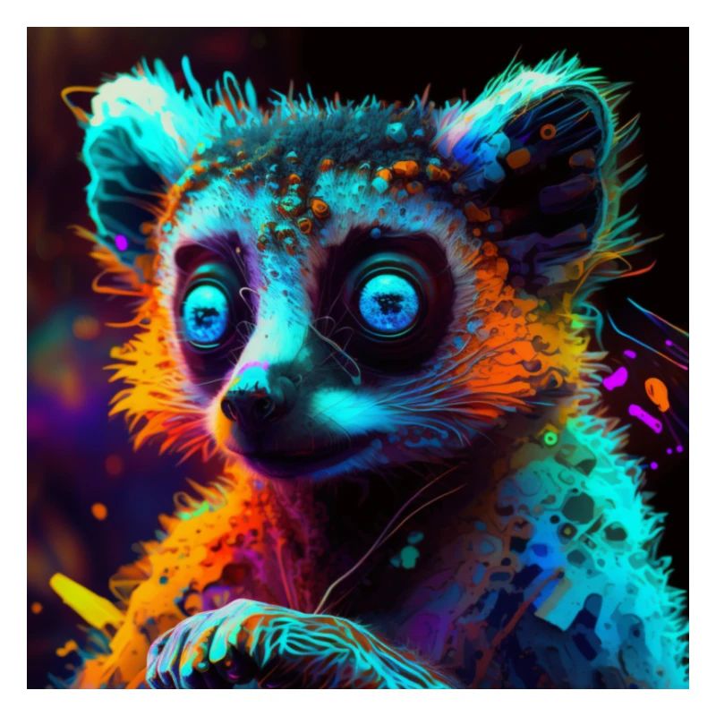 Farbiger Lemur, einzigartiges Design