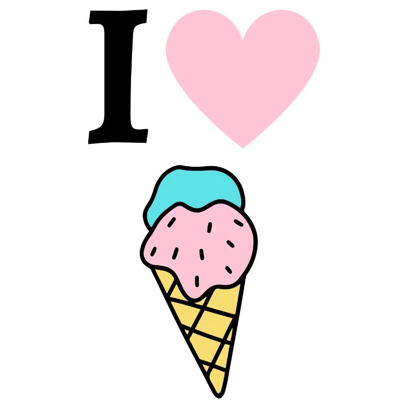 I love Eiscreme / Eiswaffel Comic Design