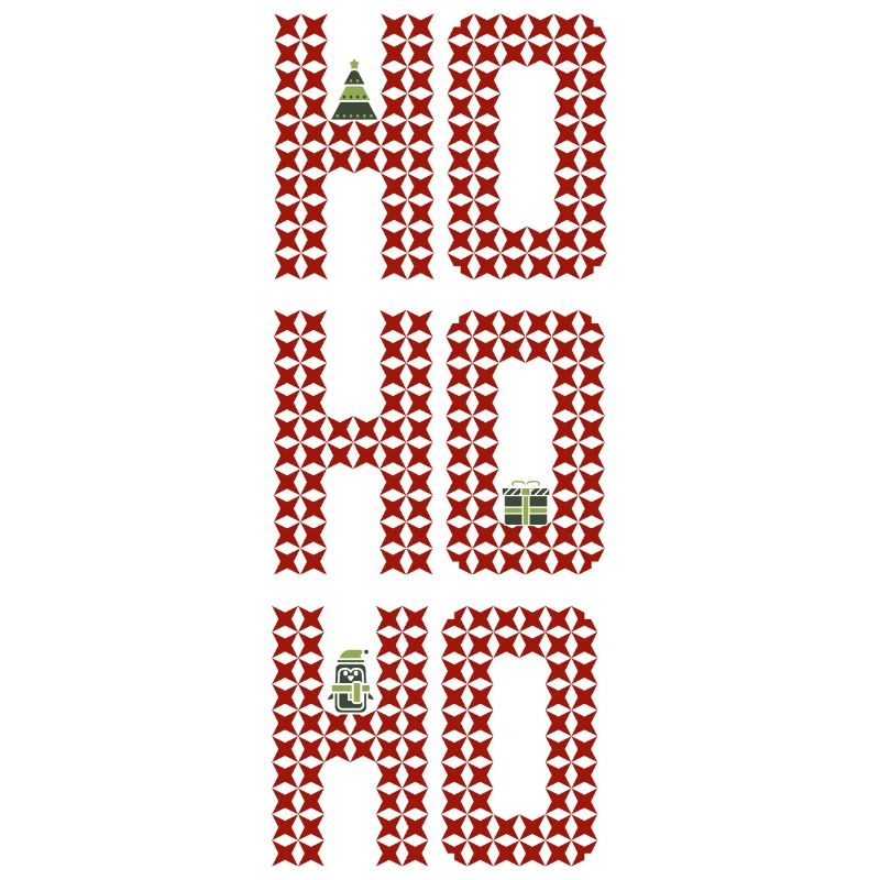 HoHoHo Embroidery Motif Penguin Christmas Tree Gift