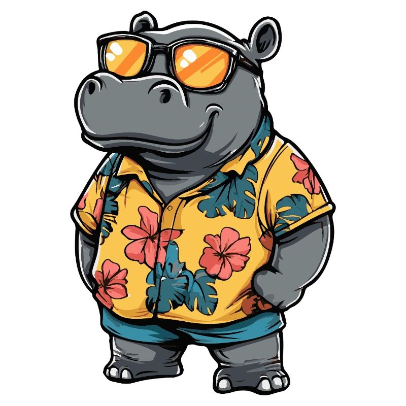 Hippopotame Bande dessinée Vacances