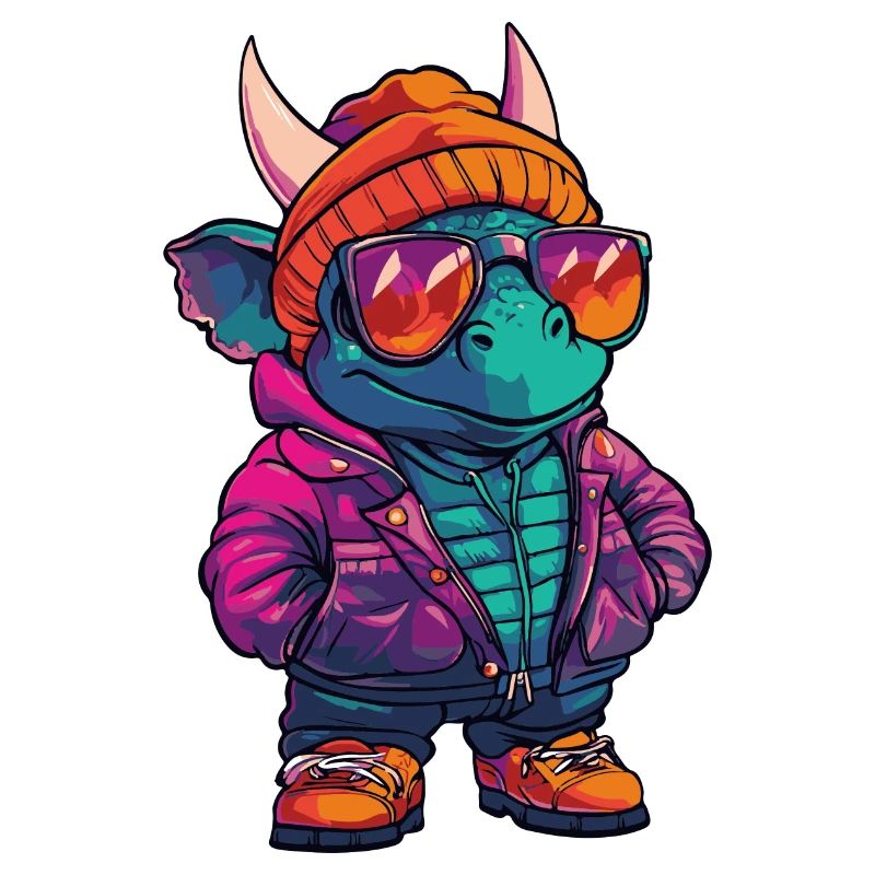 Dinosaurier triceratops Winter Comic