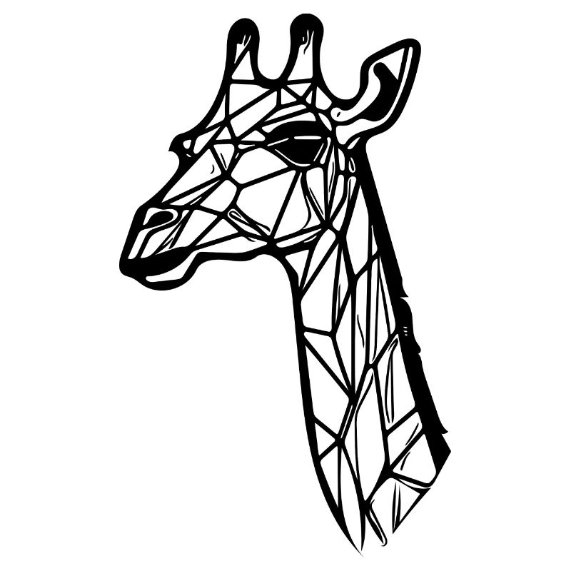 Slender Giraffe Geometric Lines Style