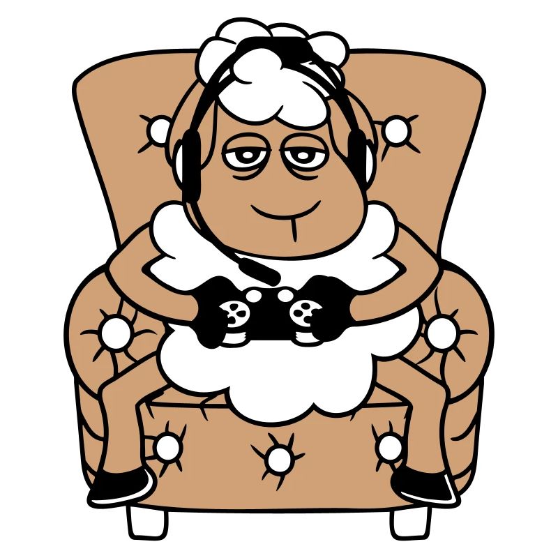 Schaf Gamer Sessel Controller Videospiel Nerd Cool