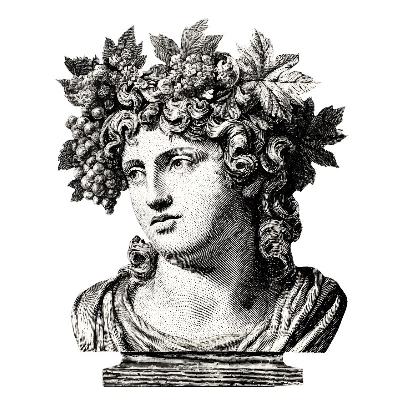 Buste antique Bacchus – Gravure classique