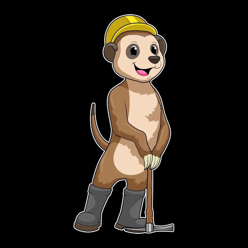 Les suricates comme mineurs avec des pioches