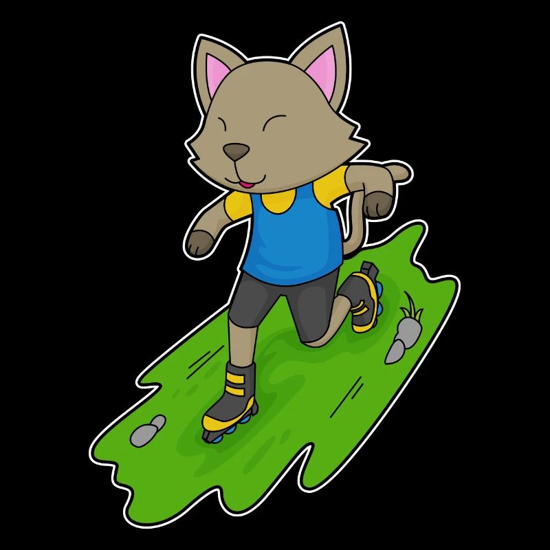 Cat Inline Skating Roller Skates