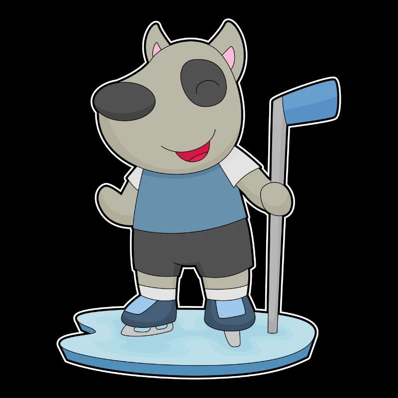 Hund Eishockey Eishockeyschläger