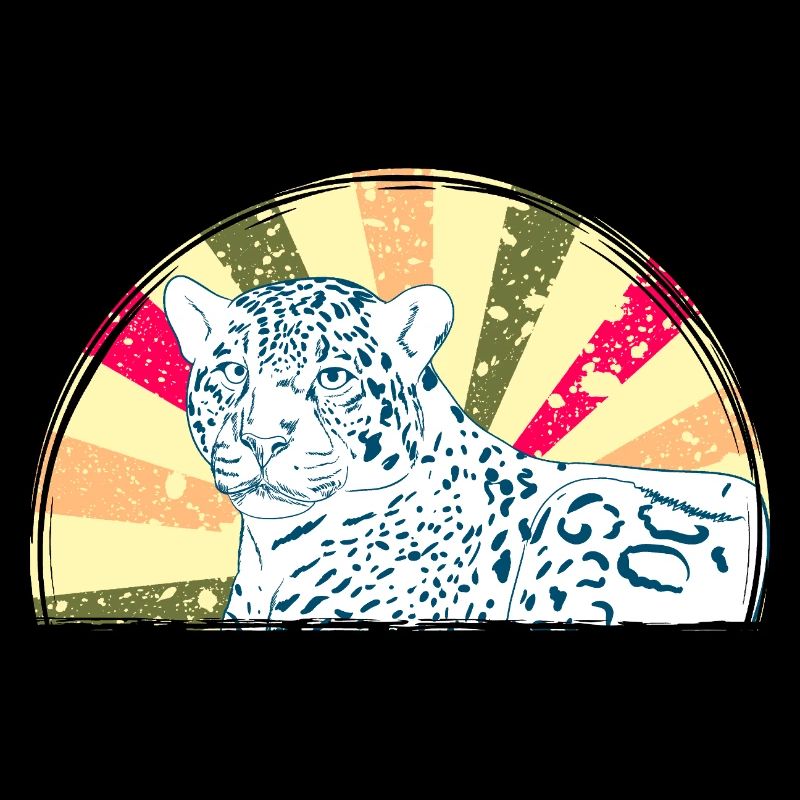 Rétro léopard jungle vibe minimal style chat sauvage