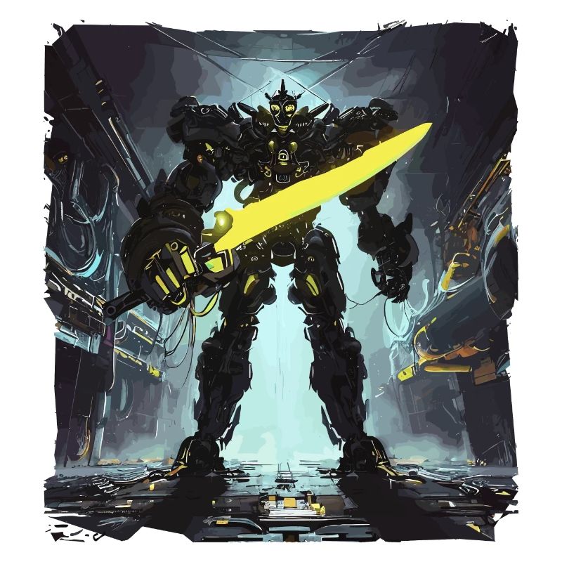 Futuristic Cyberpunk Mech Warrior Sci Fi Robot