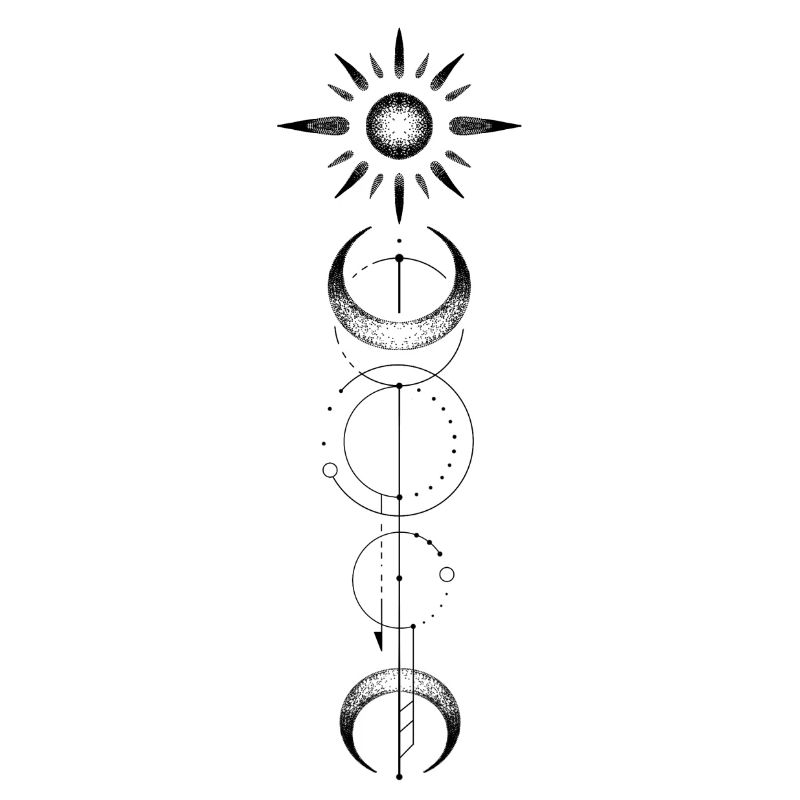 Geometric pattern moon sun