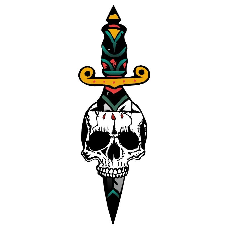 Schädel Kopf des Todes Dolch Messer Dolch alt