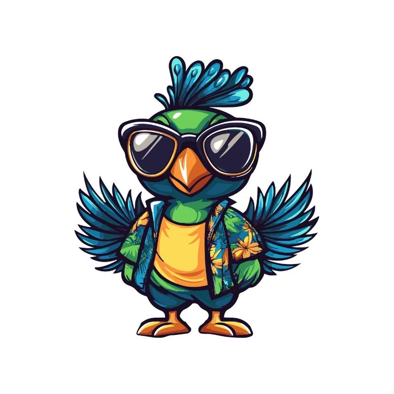 Peacock Bird Comic Cool Summer