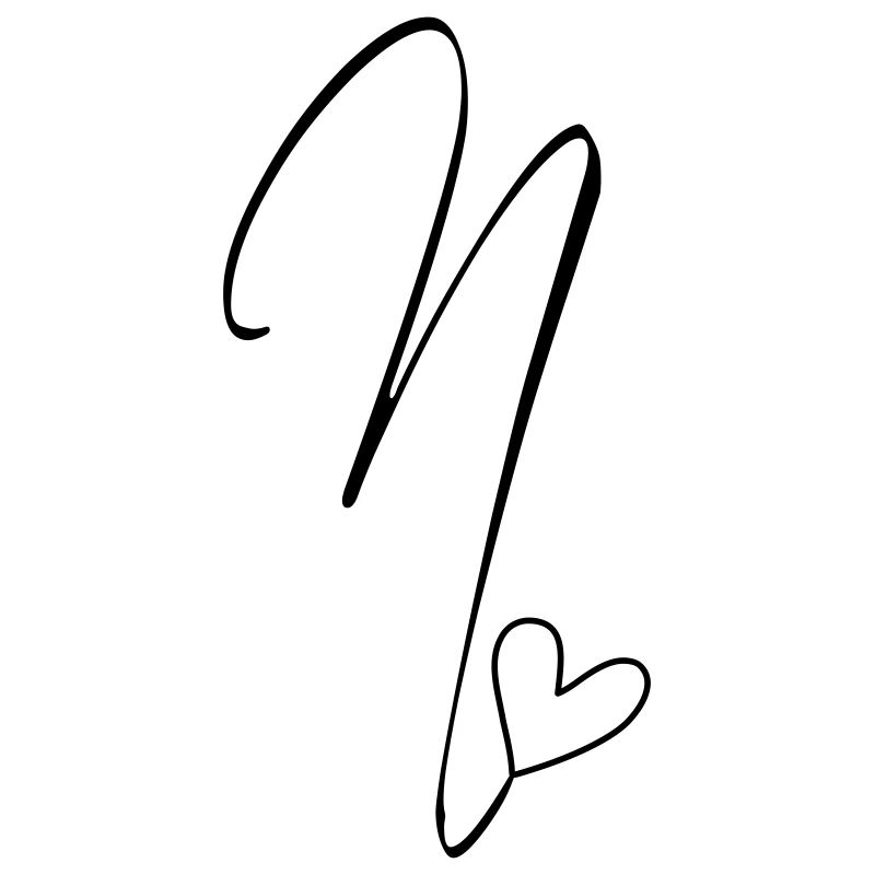 Buchstabe N Buchstabe-N Kalligrafie