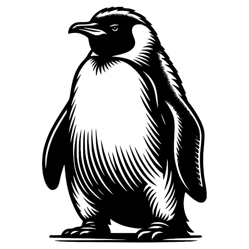 Illustration de tatouage de pingouin mignon
