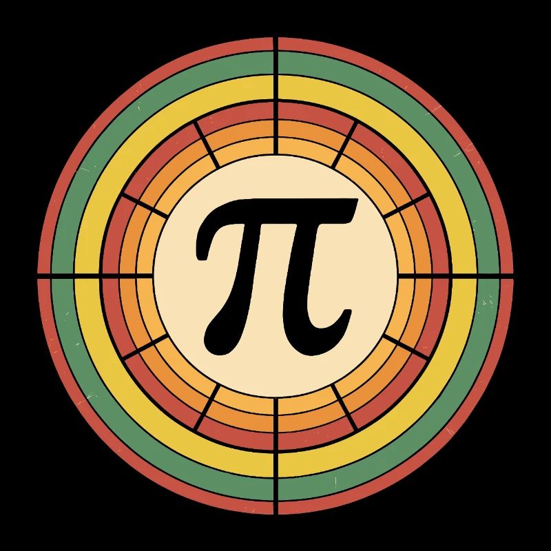 Retro Style Pi Tag Geometric Pattern Art