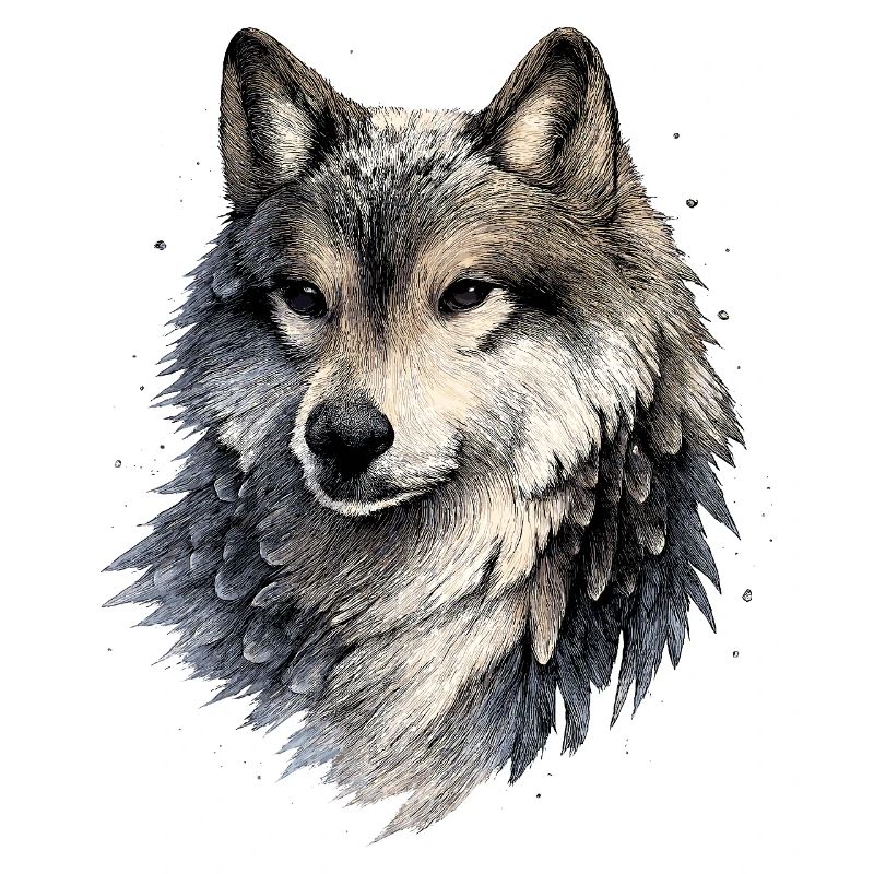 Nebelwolf im Aquarellstil
