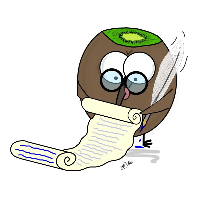 Beaked fruit taking notes, very dignified