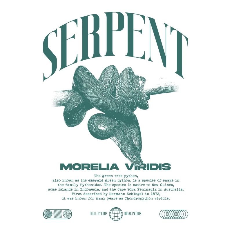 Grüner Baum Python Modern Reptile Keeper Streetwear