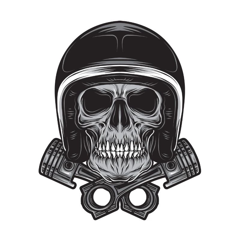 Motorcycle helmet skeleton! Gift idea motorcycle