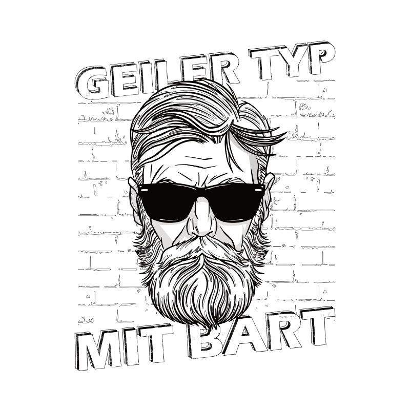 Geiler Typ mit Bart Hip Oberlippenbart Bärtig