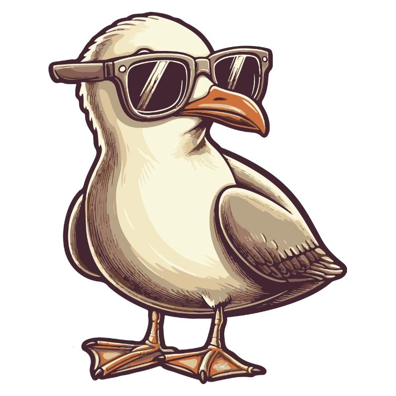 coole möwe mit sonnenbrille
