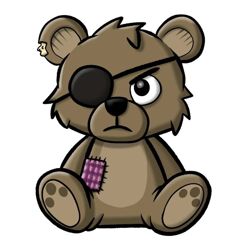 Teddy bear with eye patch