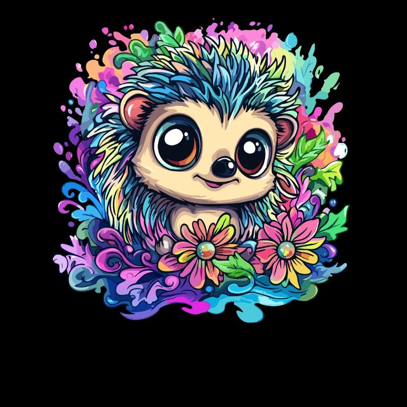 Bunter Igel im Farbenmeer