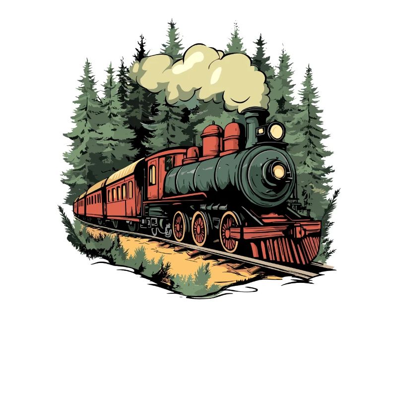 Forest train in the sunlight