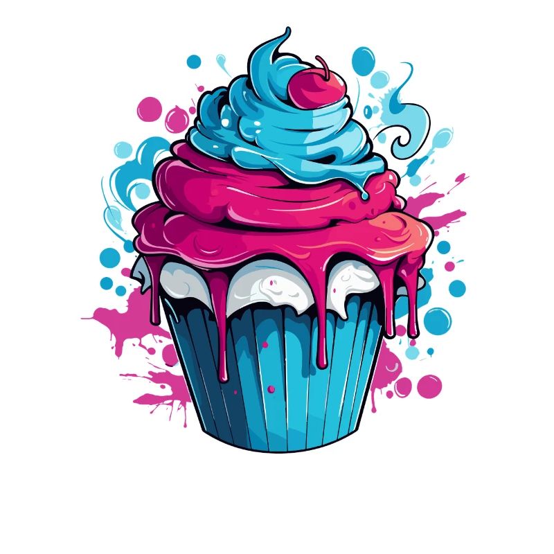 Cupcake with color explosion