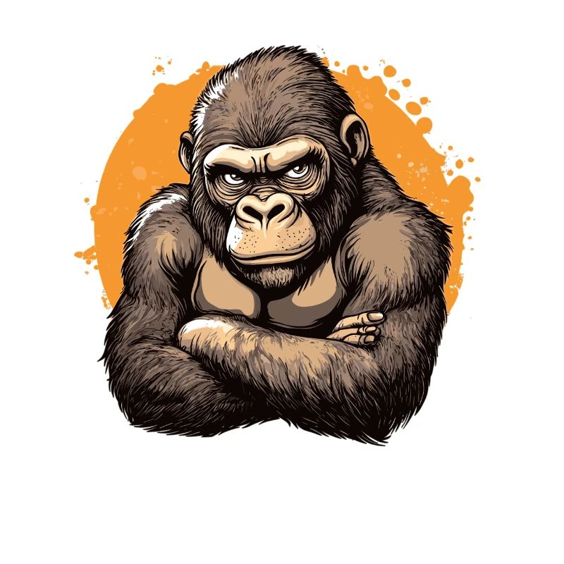 Starker Gorilla im Comicstil