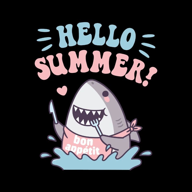 Funny Shark Bon Appetit, Hello Summer