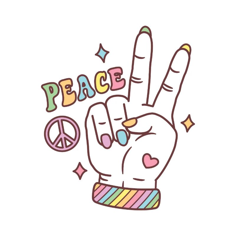 Rainbow Peace Hand Sign Subtle Pride