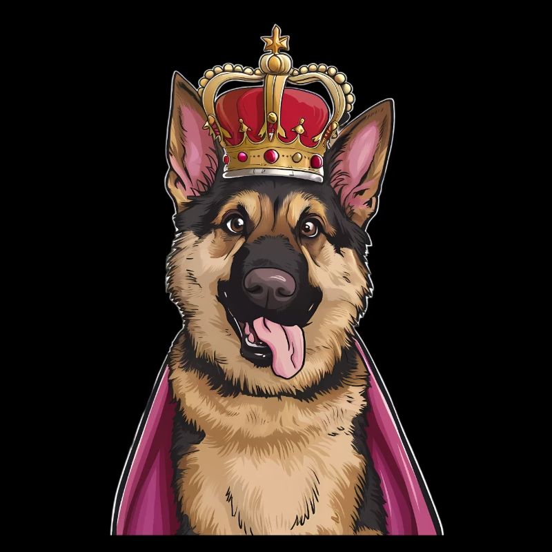 Royal German Shepherd with Crown