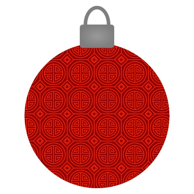 Rotes Rundmuster Weihnachtskugel