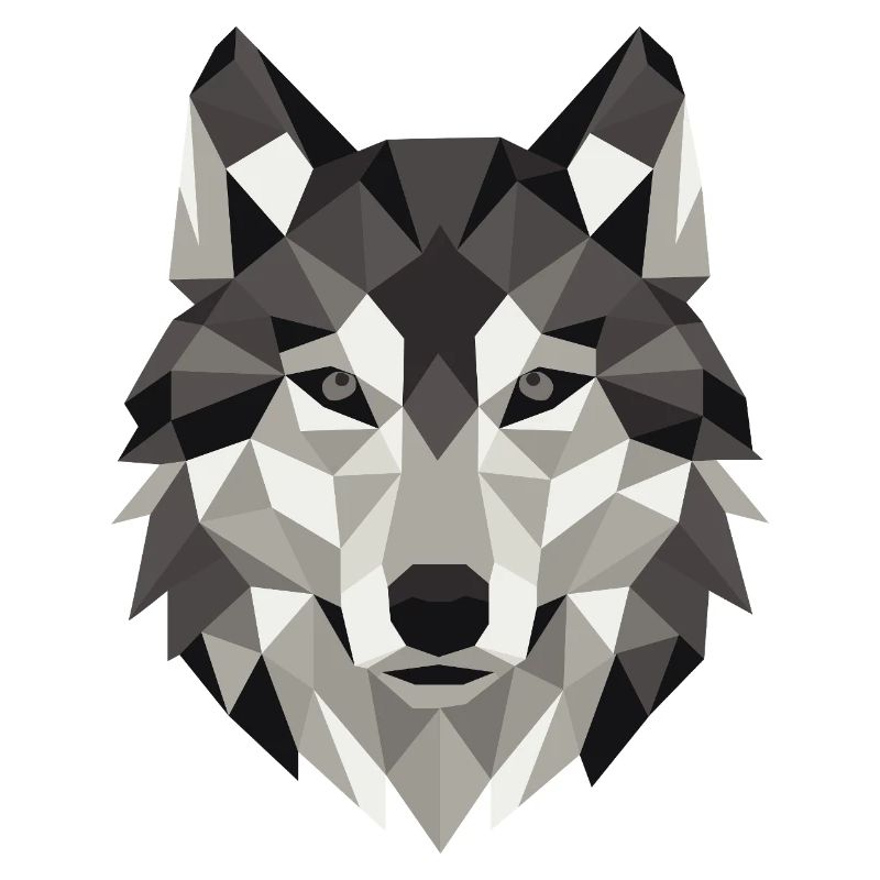 Géométrie Lowpoly de Wolf Head