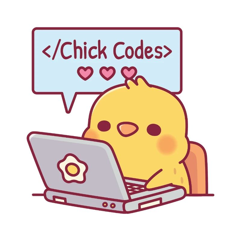 Mignon Chick Coding sur ordinateur portable Chick Codes Drôle