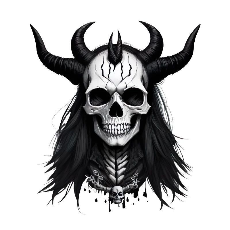 Crâne avec cornes Crâne de diable