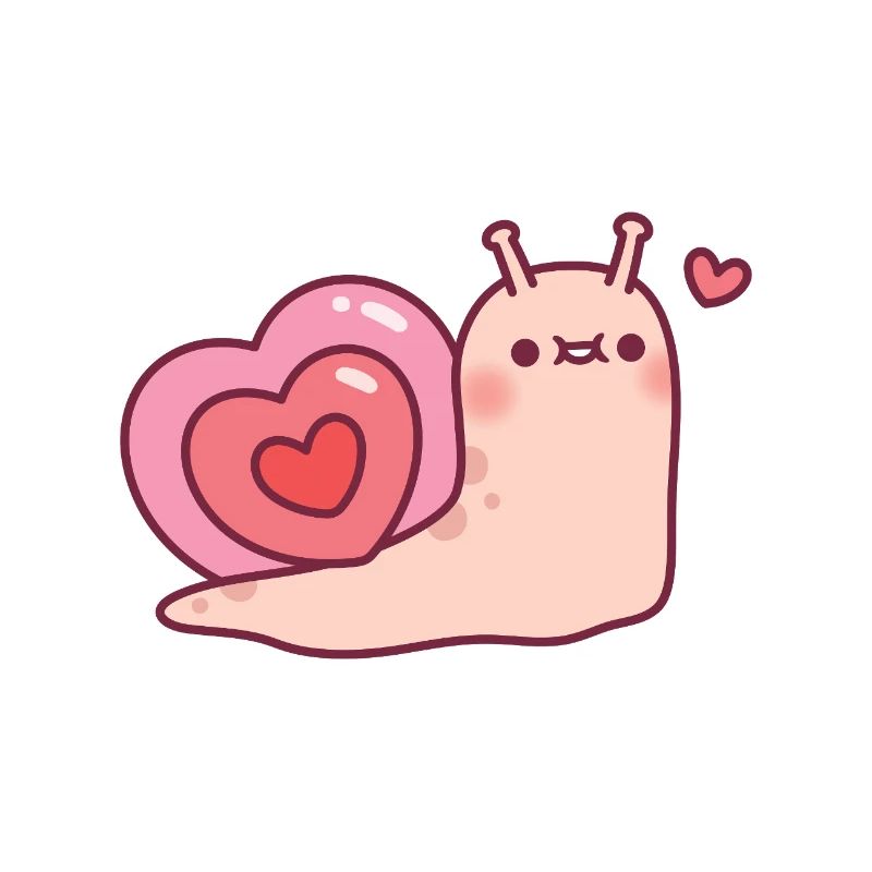 Cute Snail With Heart Shaped Shell