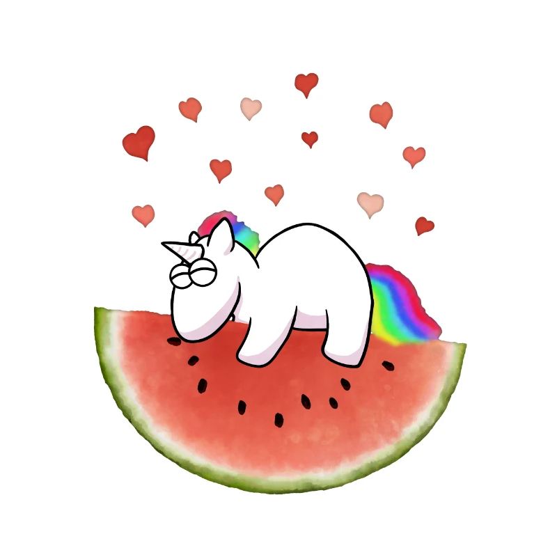 Einhorn auf Wassermelone