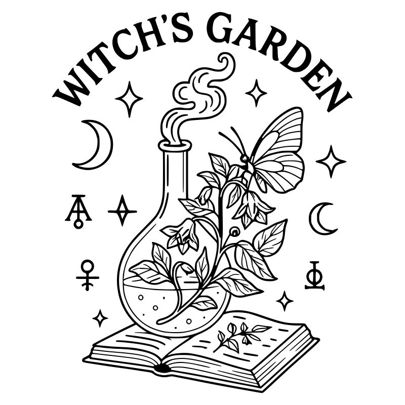 Zauber Hexe Buch Garten