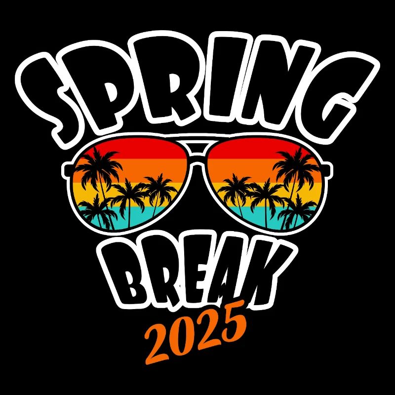Spring Break 2025 Retro Sunset & Beach