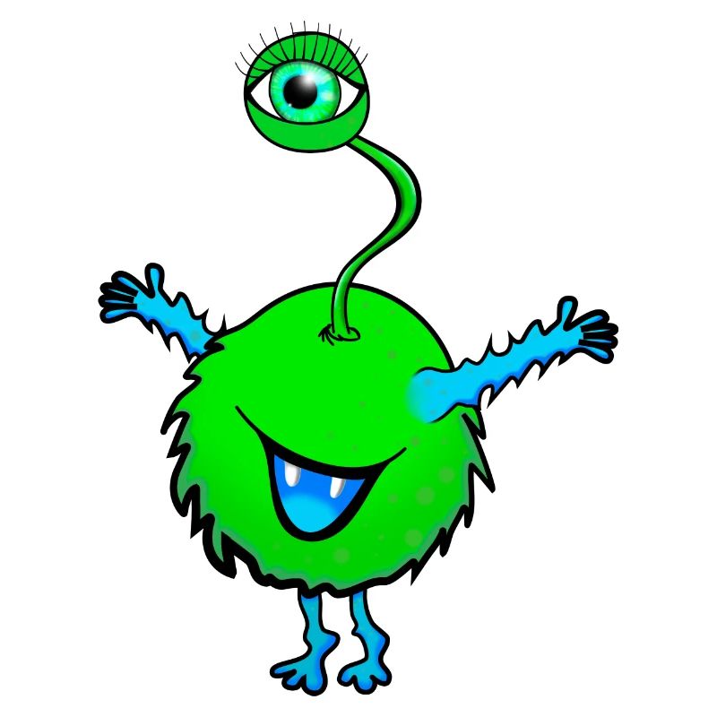 vert monstre avec un oeil