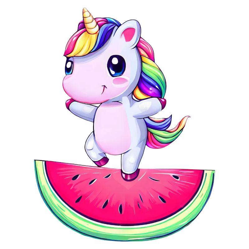 Licorne dansant sur pastèque - Drôle