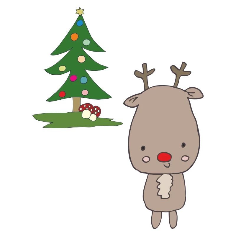 Moose with Christmas tree