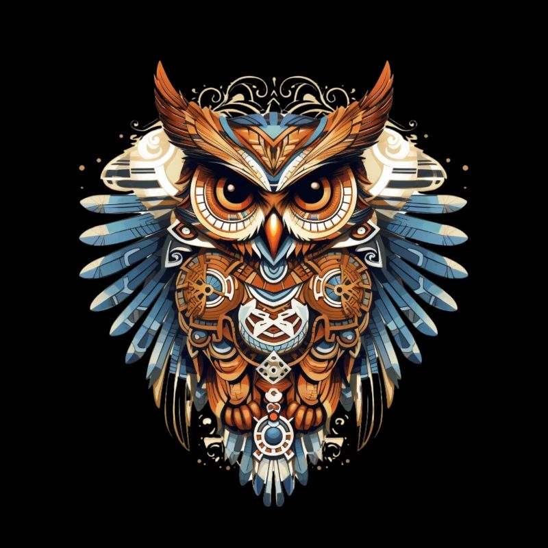 Belle chouette décorée dans un style moderne