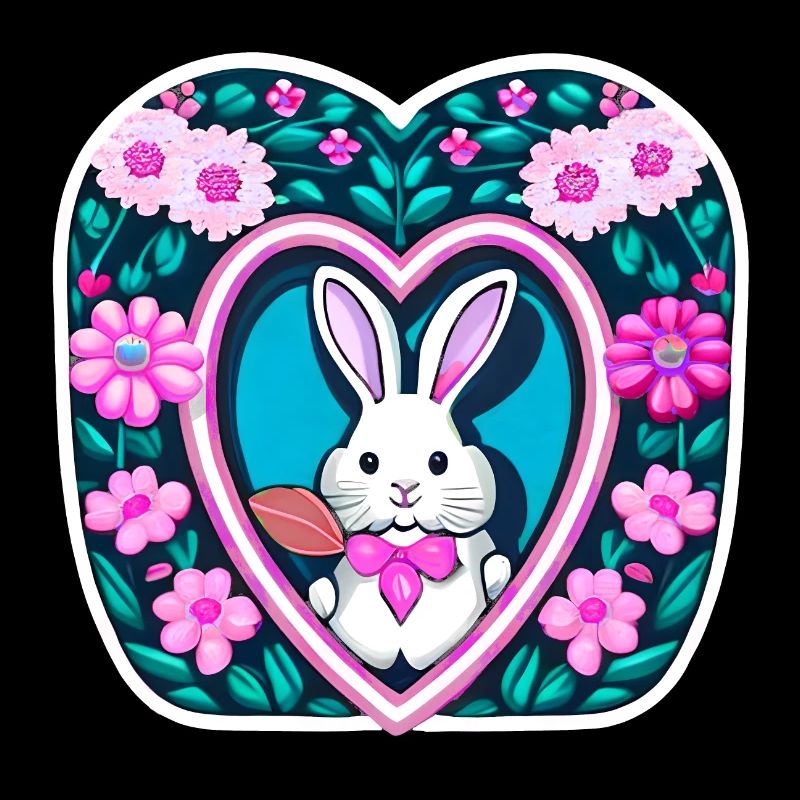 Fleurs avec lapin de Pâques